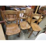 6 elm chairs, including 2 carvers