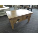 Country Oak Coffee Table With Drawers (61)