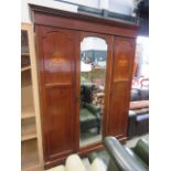 Georgian 3 door dark wood wardrobe