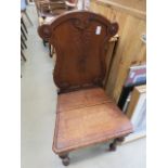 Oak shield back single armchair