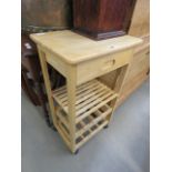 A small Rubberwood kitchen island