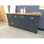 Hampshire Blue Painted Oak Extra Large 4 Door Sideboard (1)