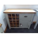 Hampshire Grey Painted Oak Small Sideboard Wine Rack (70)