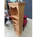 Small narrow pine shelving unit