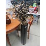 Large black glass vase