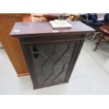 5082 Single door glazed darn wood display cabinet