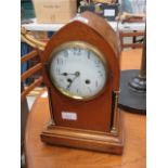 Dome topped mantle clock in oak