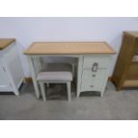 Malvern Shaker Ivory Painted Oak Dressing Table with Malvern Shaker Ivory Painted Oak Stool (30a,