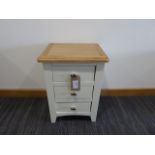 Gloucester White Painted Oak Large 3 Drawer Bedside Table (13)