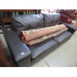 Brown 2 seater leather sofa