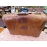 Platt leather suitcase