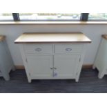 Chester White Painted Oak 2 Door Medium Sideboard (3)