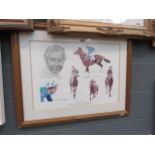 Framed and glazed print of 'A tribute to Lester Pigott' by Stuart McIntyre