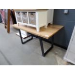 Valentino Industrial Oak 1.4m Fixed Top Table (26)