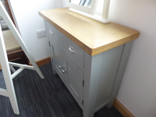 Suffolk Grey Painted Oak 2 Door Mini Sideboard (19) - Image 2 of 2