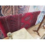 9 - Pakistani carpet in red and blue geometric pattern