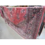 5 - 3.5 x 2.5 Afghanistan carpet in pink and floral design