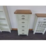 Hampshire Ivory Painted Oak 5 Drawer Tallboy (71)