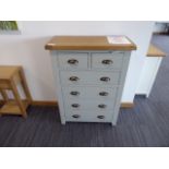 Hampshire Grey Painted Oak Chest 2 Over 4 (60)