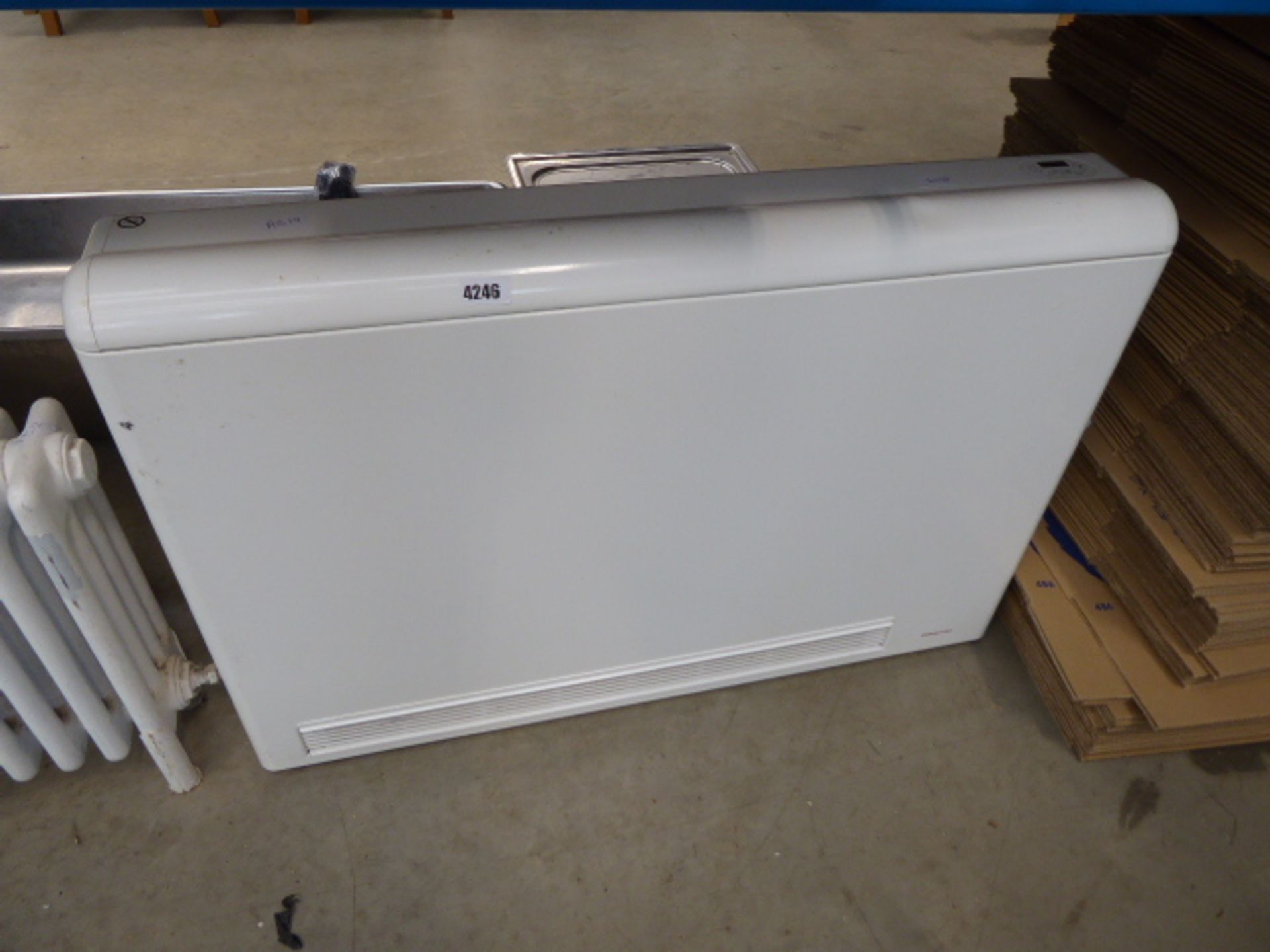 Gabarron large electric white painted panel radiator