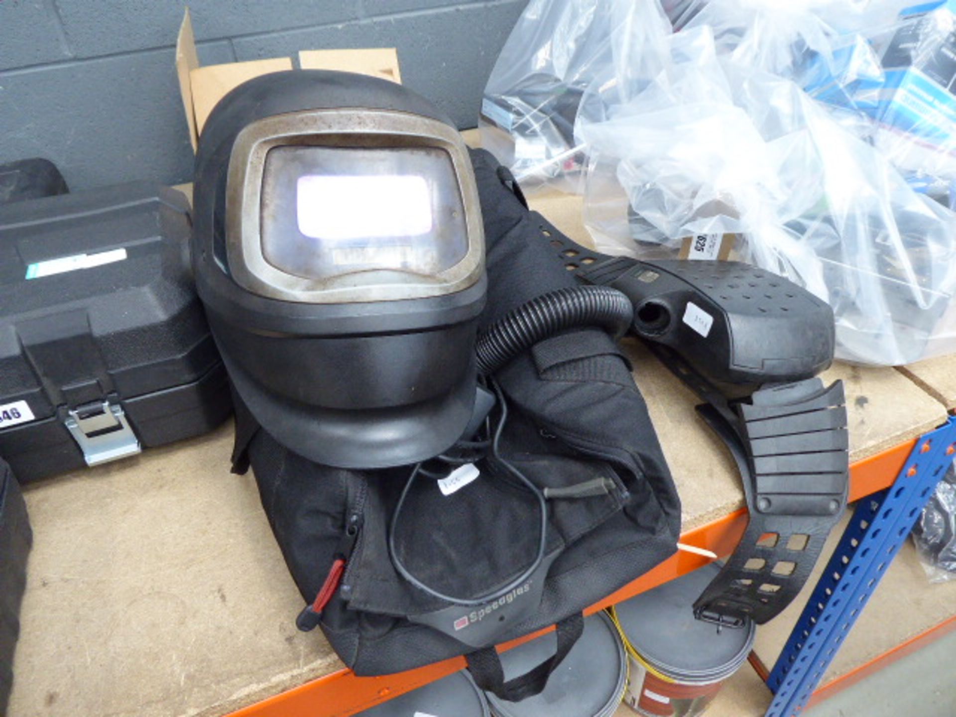 3m Speed Glass 9100 FX air welders mask and carry case