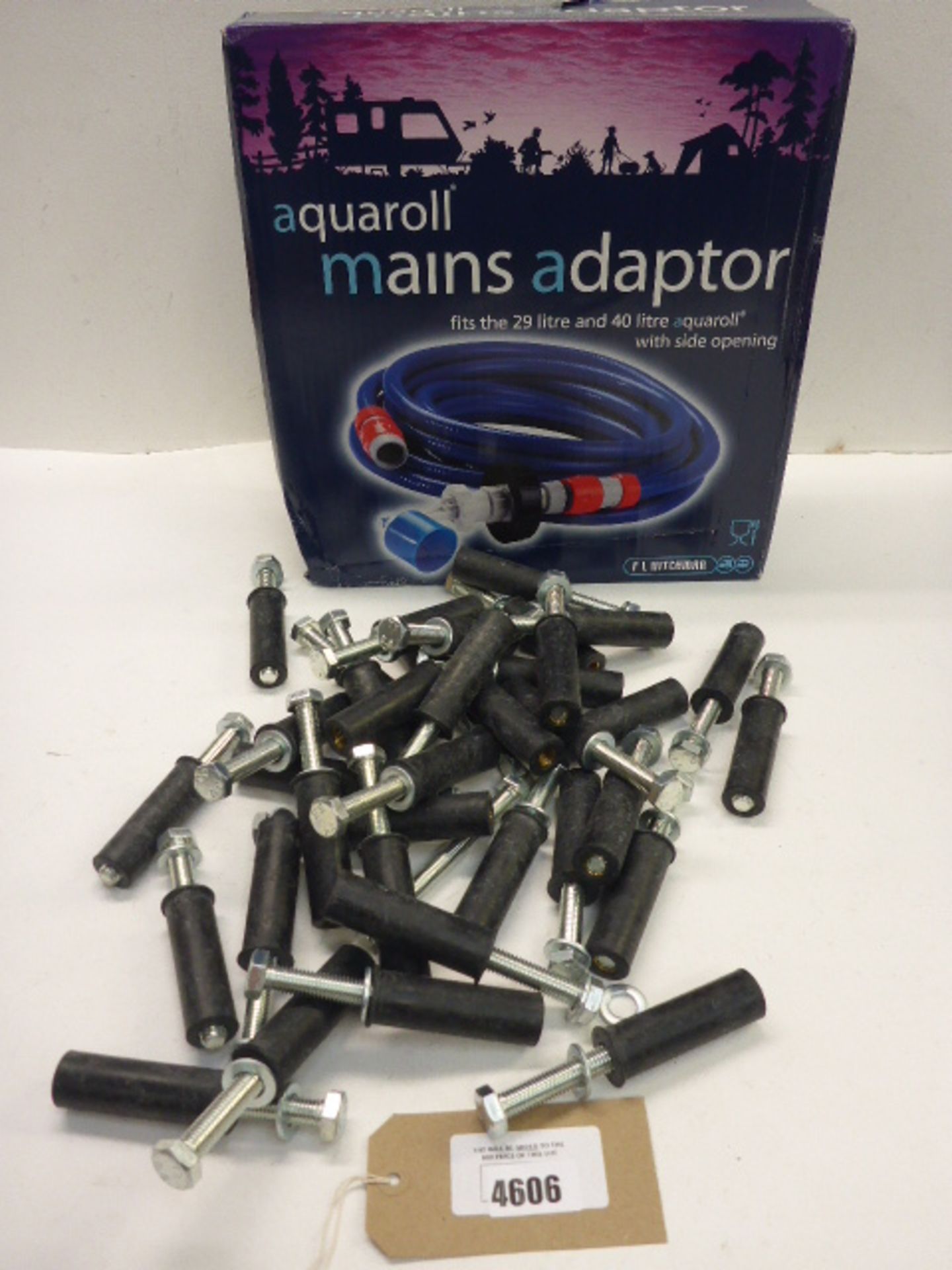 Aquaroll mains adaptor and quantity of tarmac fixing bolts