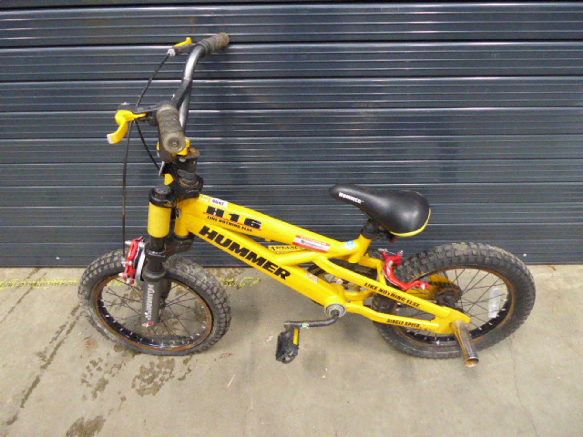 Child's Hummer H16 bike in yellow