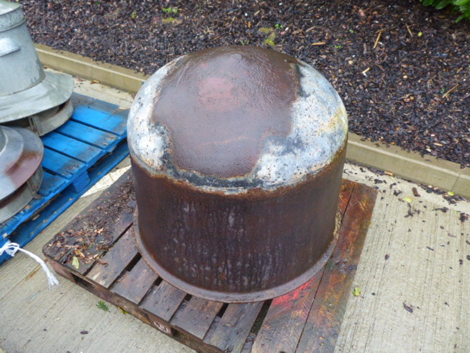 Large cast iron cauldron