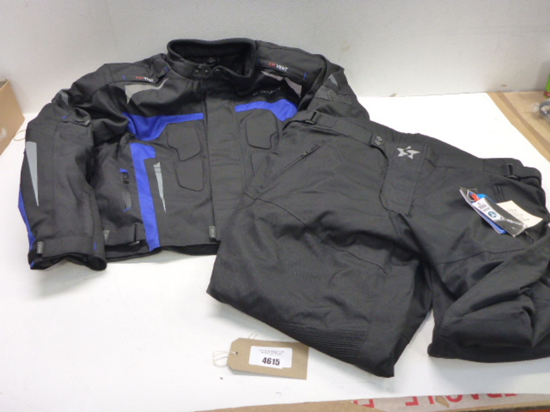 Ketumon size 2XL motorbike jacket and a pair of Sikma size 42 motorbike trousers.