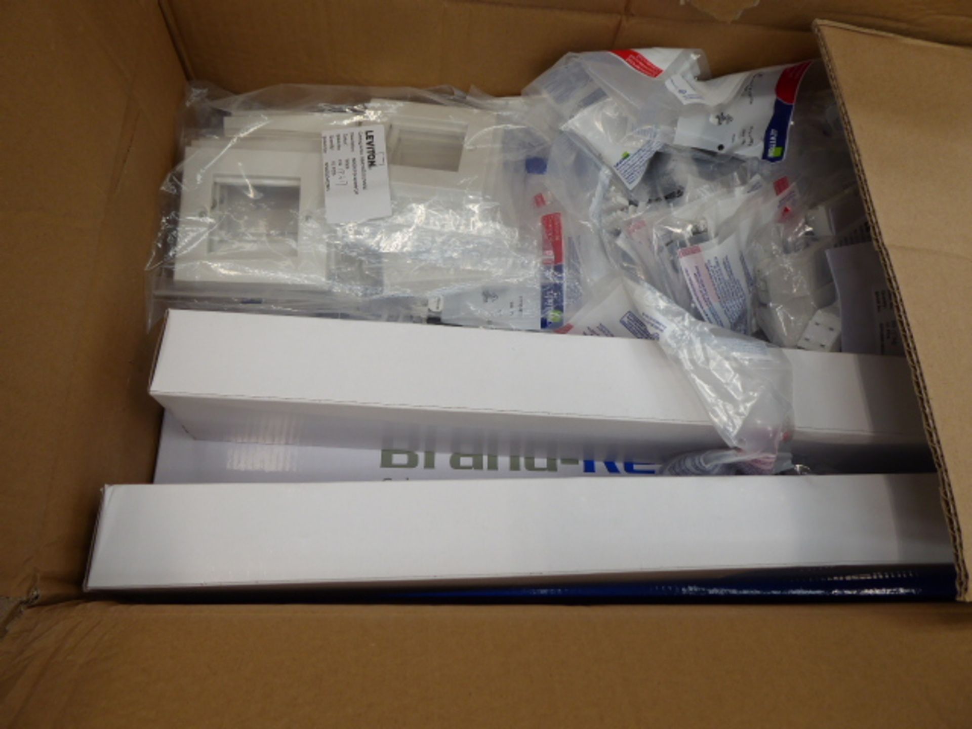 Boxed quantity of electrical fuse holders, fuse fronts and electrical fuse box insert
