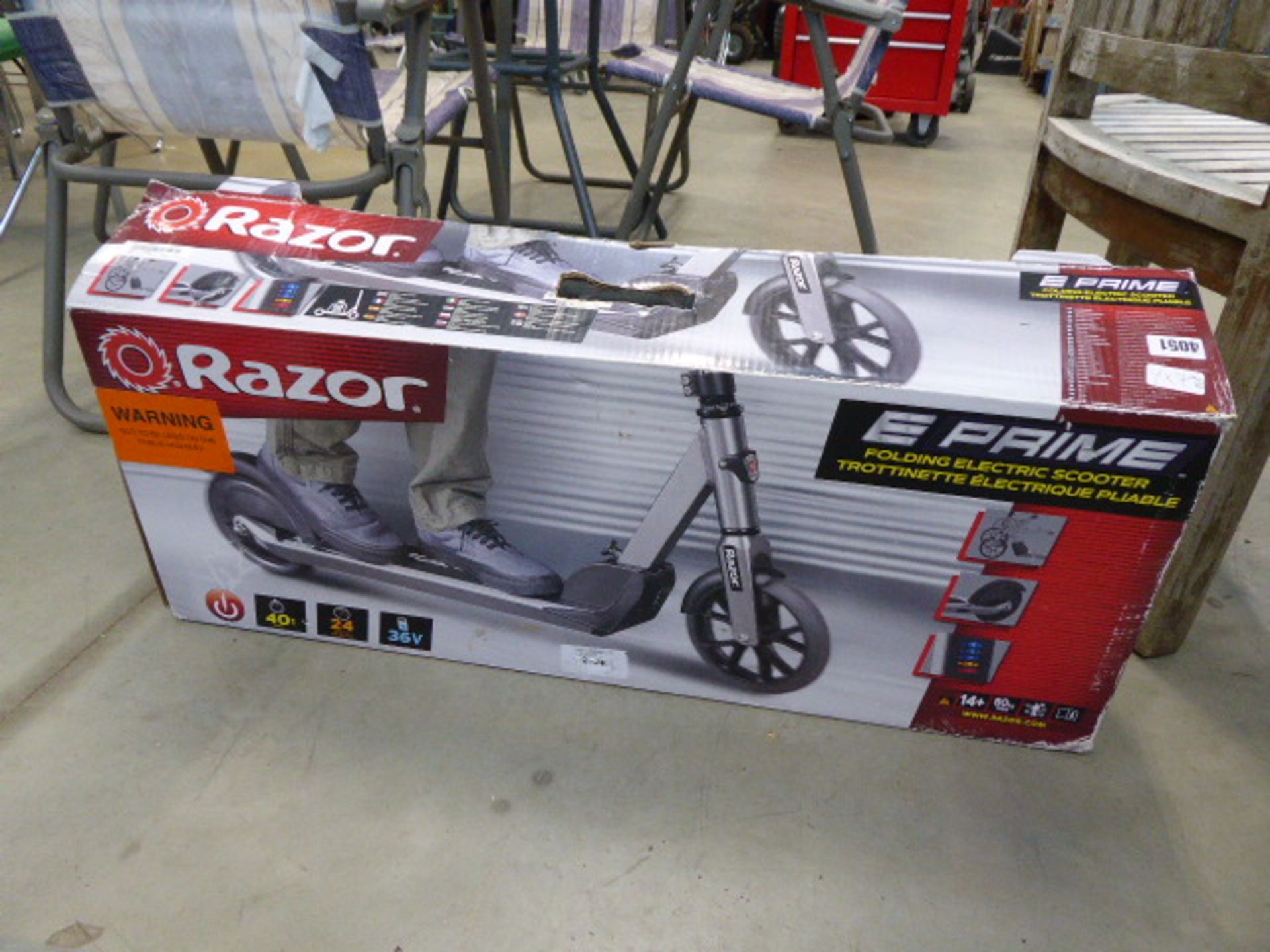 Boxed Razor electric scooter with charger