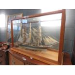 Model of the Cutty Sark in a glazed cabinet