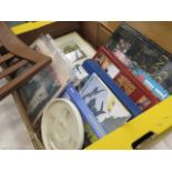 Box containing aviation related books and prints