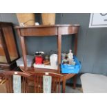 2 demilune Victorian console tables