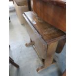 Oak drop side table