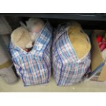 2 bags containing soft childrens toys