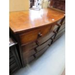 Victorian mahogany bow fronted chest of 2 over 3 drawers