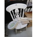 White painted single chair
