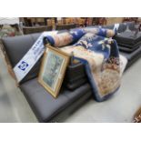 A Sealy sofa bed, plus matching footstool