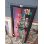 Pair of framed and glazed city scapes, New York and London