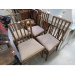 Four oak dining chairs, with drop in seats