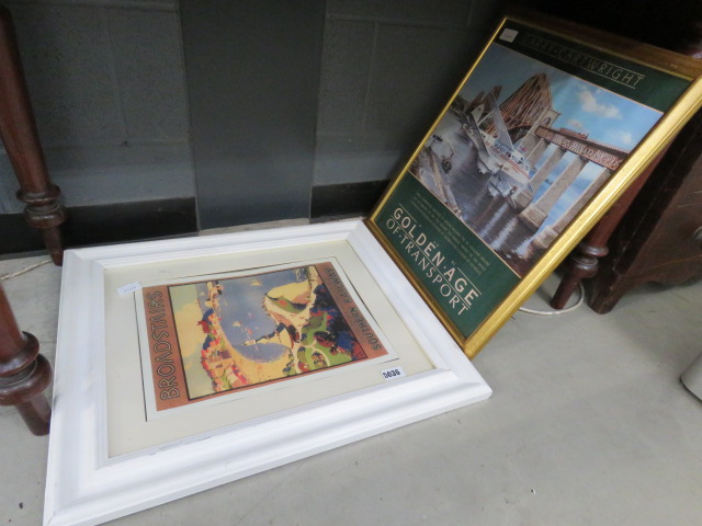 2 assorted framed and glazed travel posters