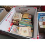 A box containing Enid Blyton novels