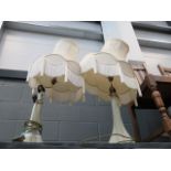 (TN213) 2 table lamps with ladies to the column