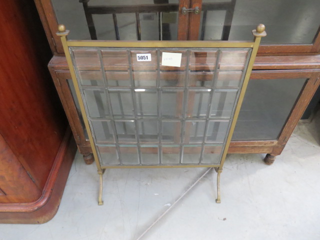 Leaded glass fire screen