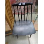 5339 - A black painted stick back dining chair