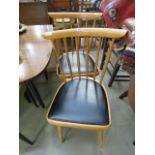 Pair of spindleback dining chairs in beech