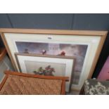 2 framed and glazed horse racing prints