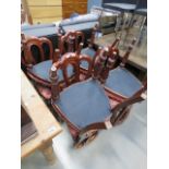 Eight upholstered Victorian mahogany dining chairs