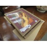 5356 - Pair of framed and glazed prints depicting nudes and an angel